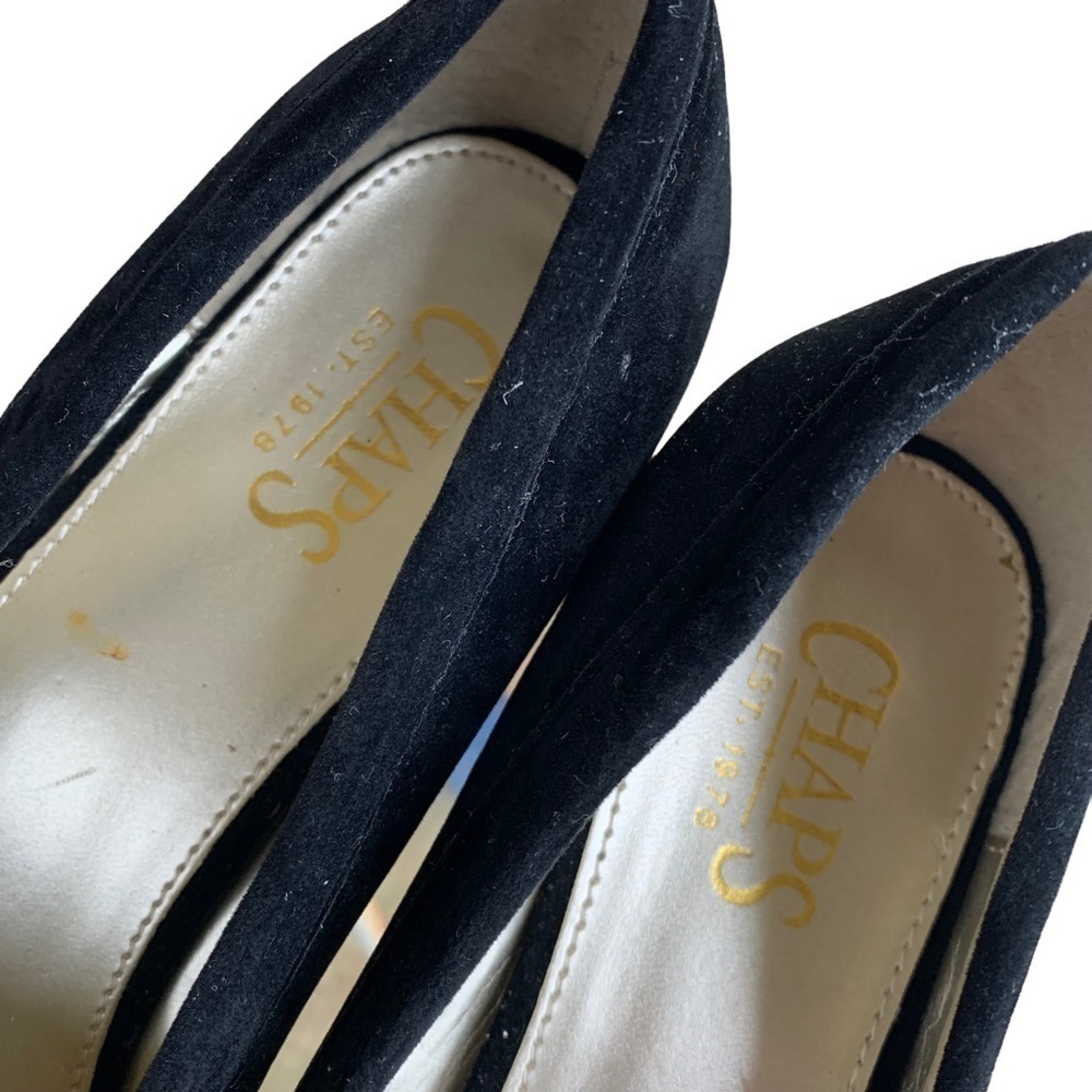 CHAPS Women’s Percy Size 10 Black Slip On Loafer Low Block Heels Brushed Suede - Picture 8 of 8